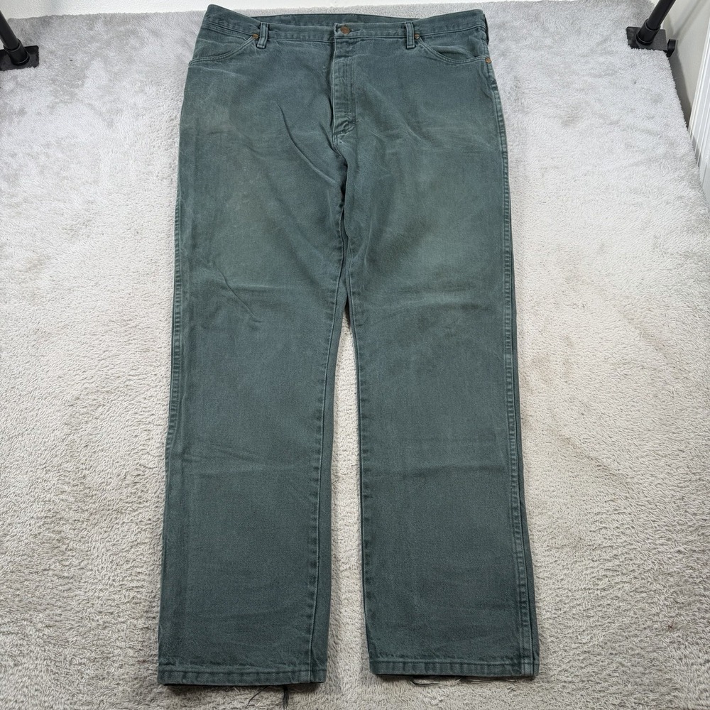 Vintage Wrangler Jeans Mens 40x32 Green Cowboy Cut 13MWZ Rodeo Denim Made in USA